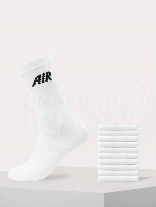 10 paar klassieke AIR sportsokken in de kleur wit