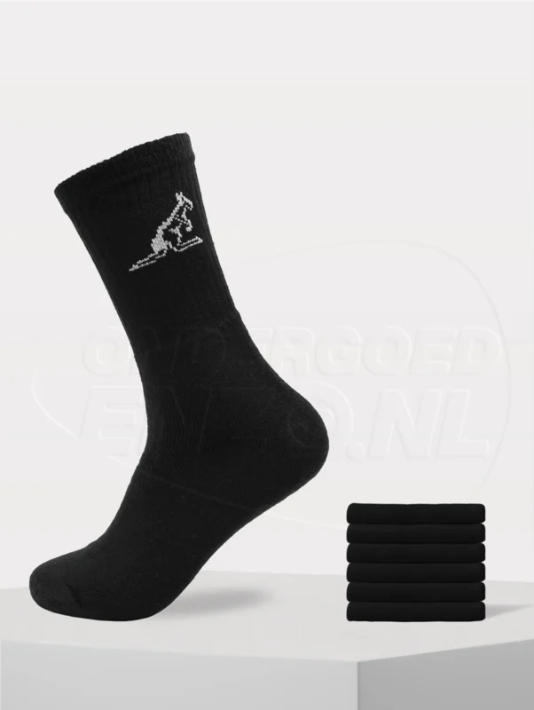 6 pak stevige australian sport sokken in de kleur zwart