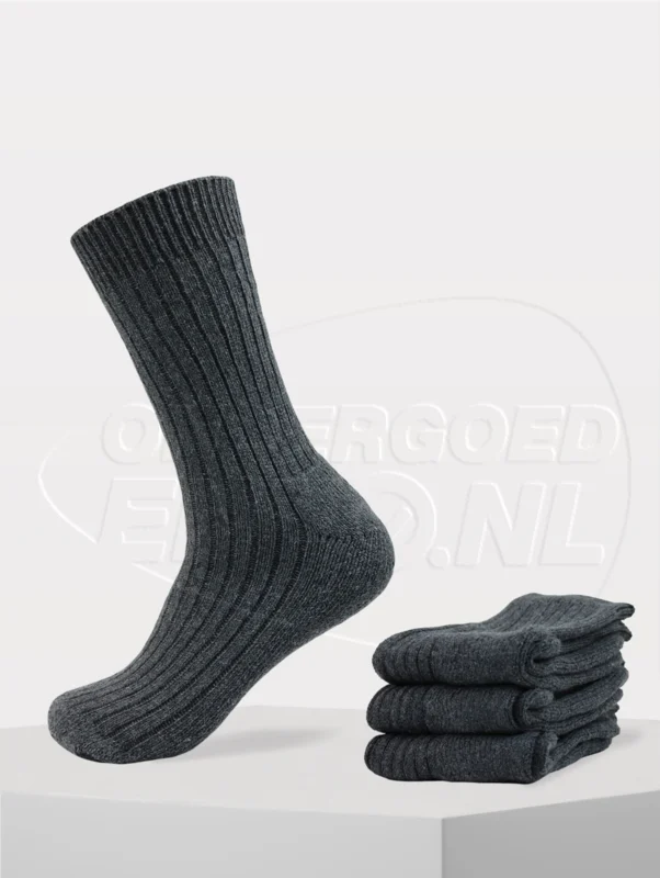 3 paar warme Koelmax noorse sokken in de kleur antraciet.
