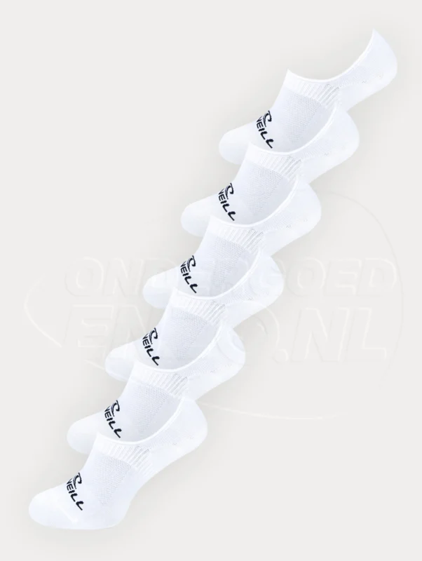 6 paar sportieve O'Neill voetjes in de kleur wit.